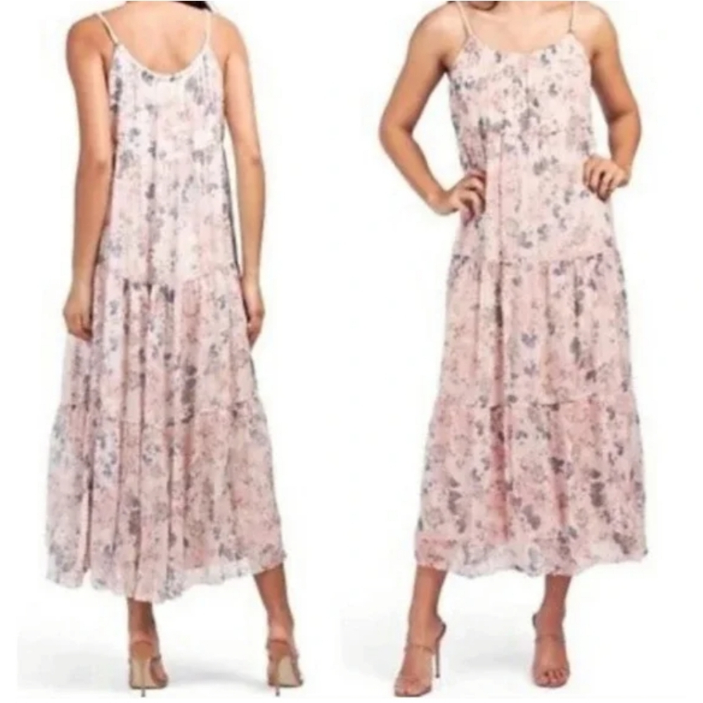 New without tag ELENA Baldi Silk Blend Tiered Maxi Dress Y2K Summer Euro Core